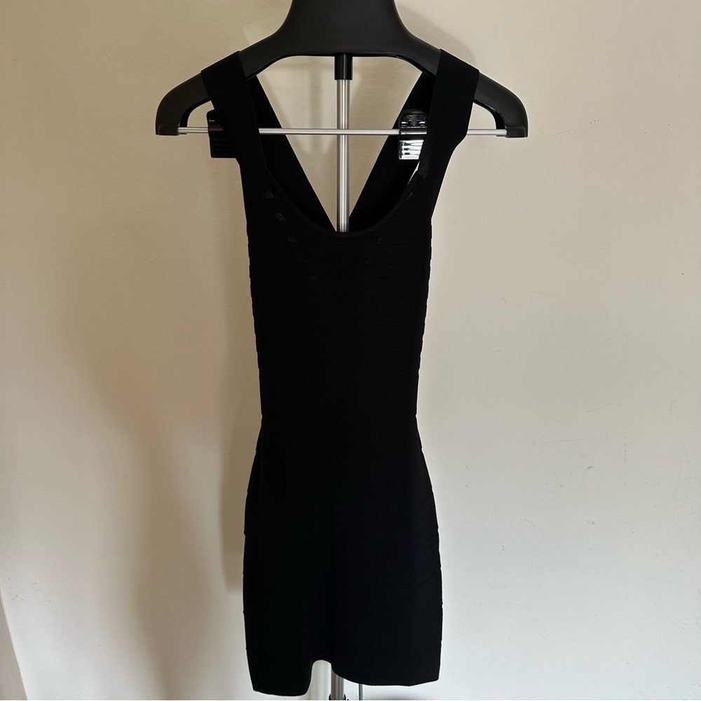 Black bodycon criss cross dress small